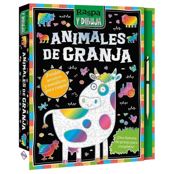 Animales de la Granja raspa y dibuja